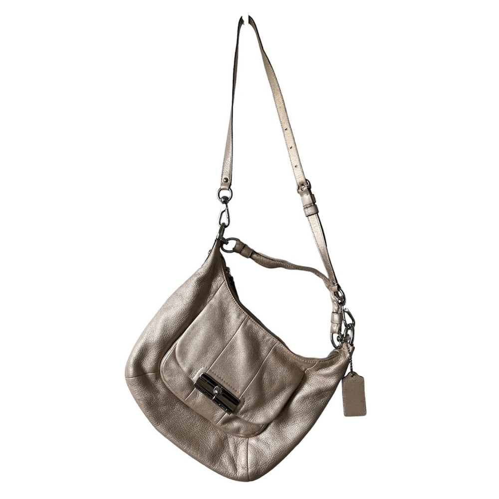 Coach KRISTIN Hobo Metallic Leather Bag/Purse Gold / Tan - Picture 2 of 12